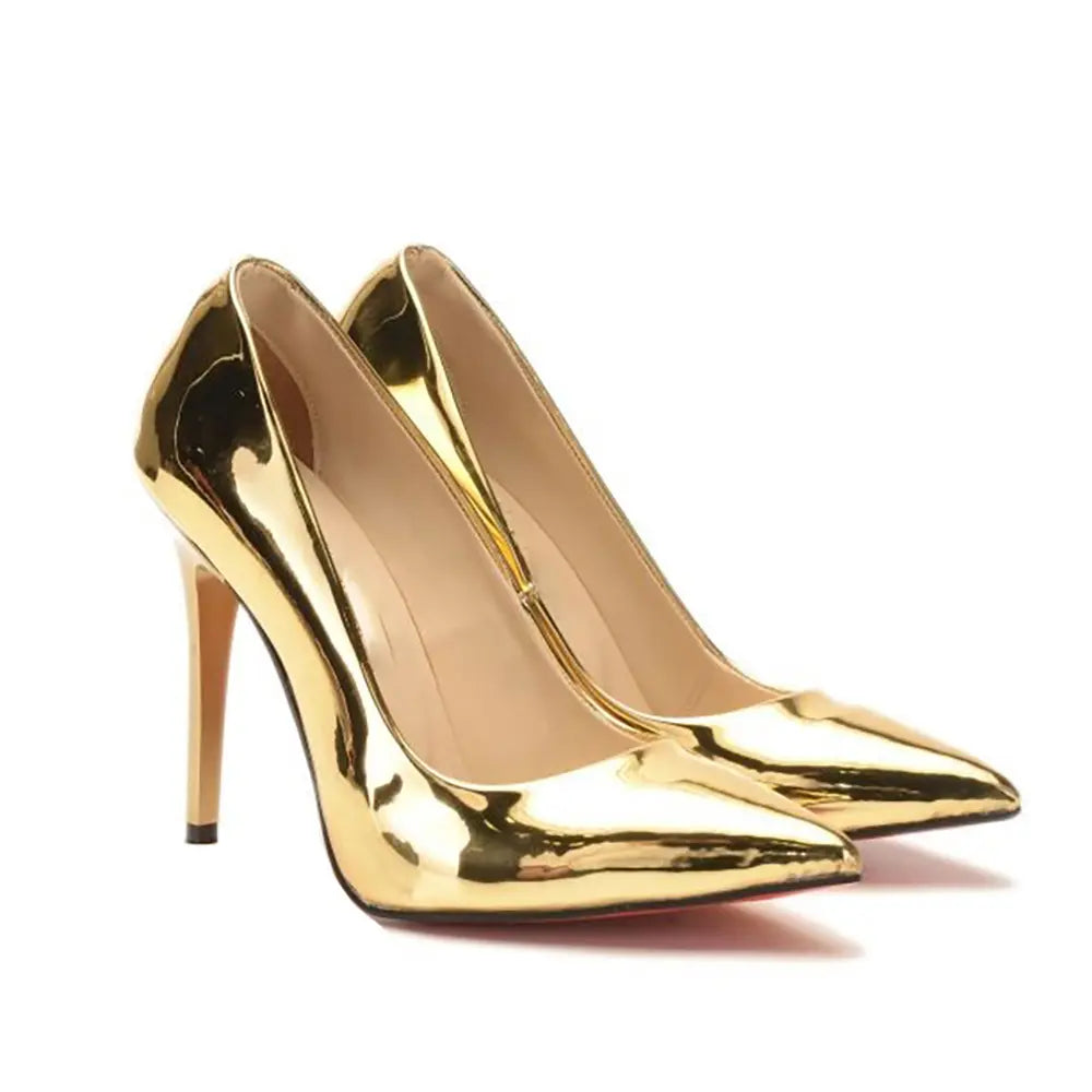 Altın Stiletto Topuklu Ayakkabı MA-021