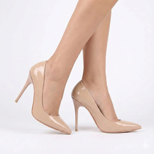 Bej Stiletto Topuklu Ayakkabı MA-021