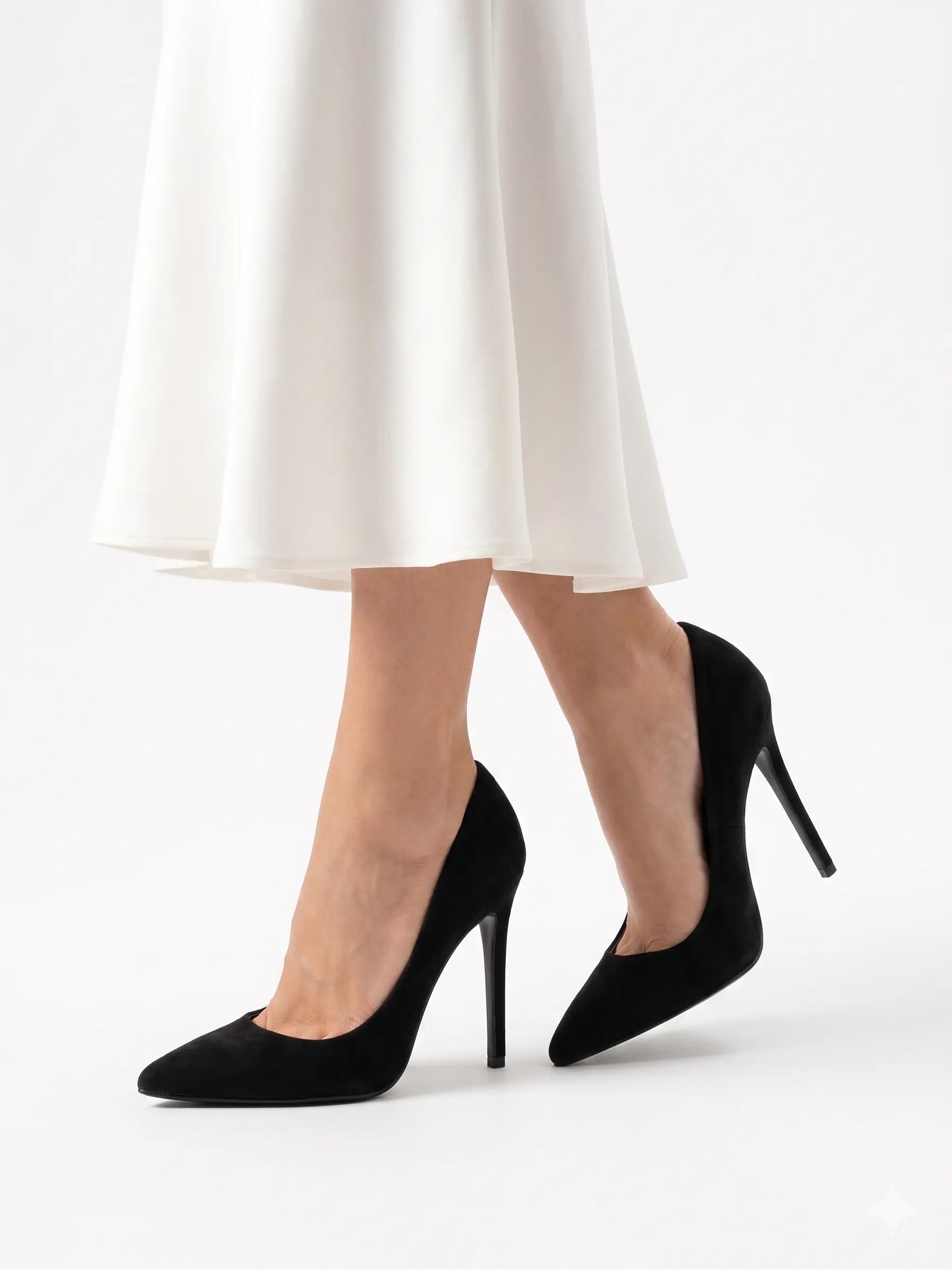 Siyah Süet Stiletto Topuklu Ayakkabı MA-021
