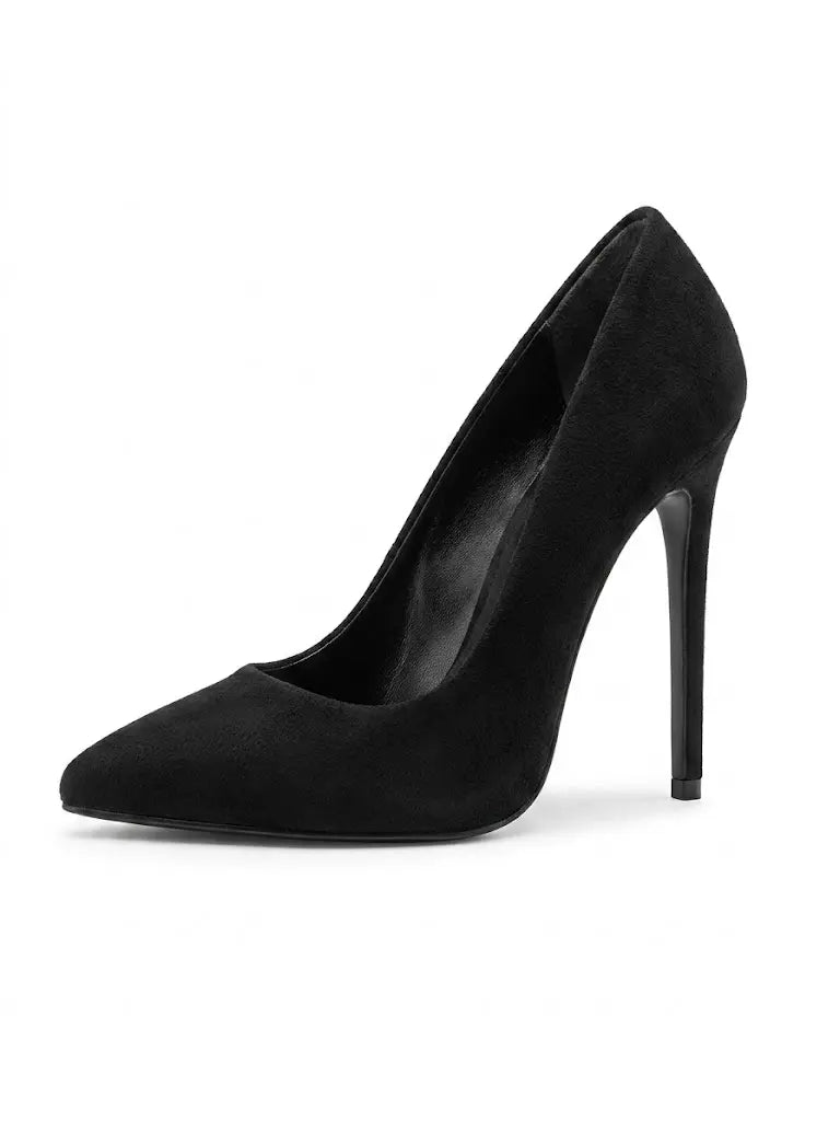 Siyah Süet Stiletto Topuklu Ayakkabı MA-021