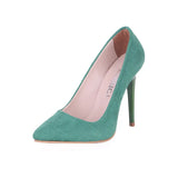 Yeşil Süet Stiletto Topuklu Ayakkabı MA-021