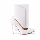 Beyaz Stiletto Ayakkabı Çanta Takım RC-021