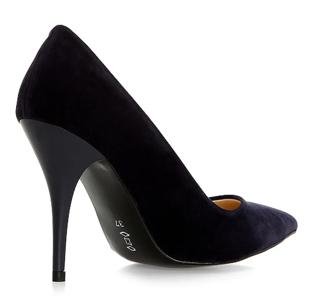 Lacivert Süet Stiletto Topuklu Ayakkabı MA-021
