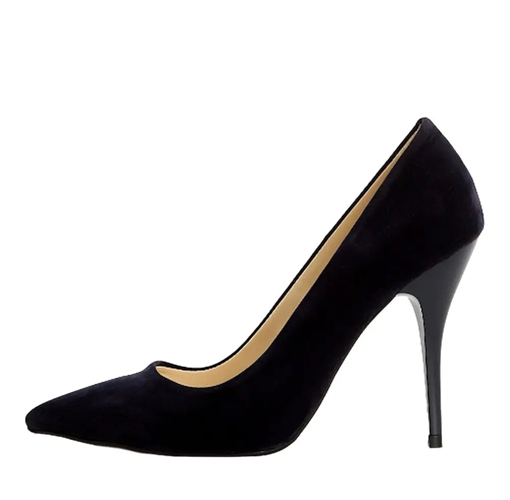 Lacivert Süet Stiletto Topuklu Ayakkabı MA-021
