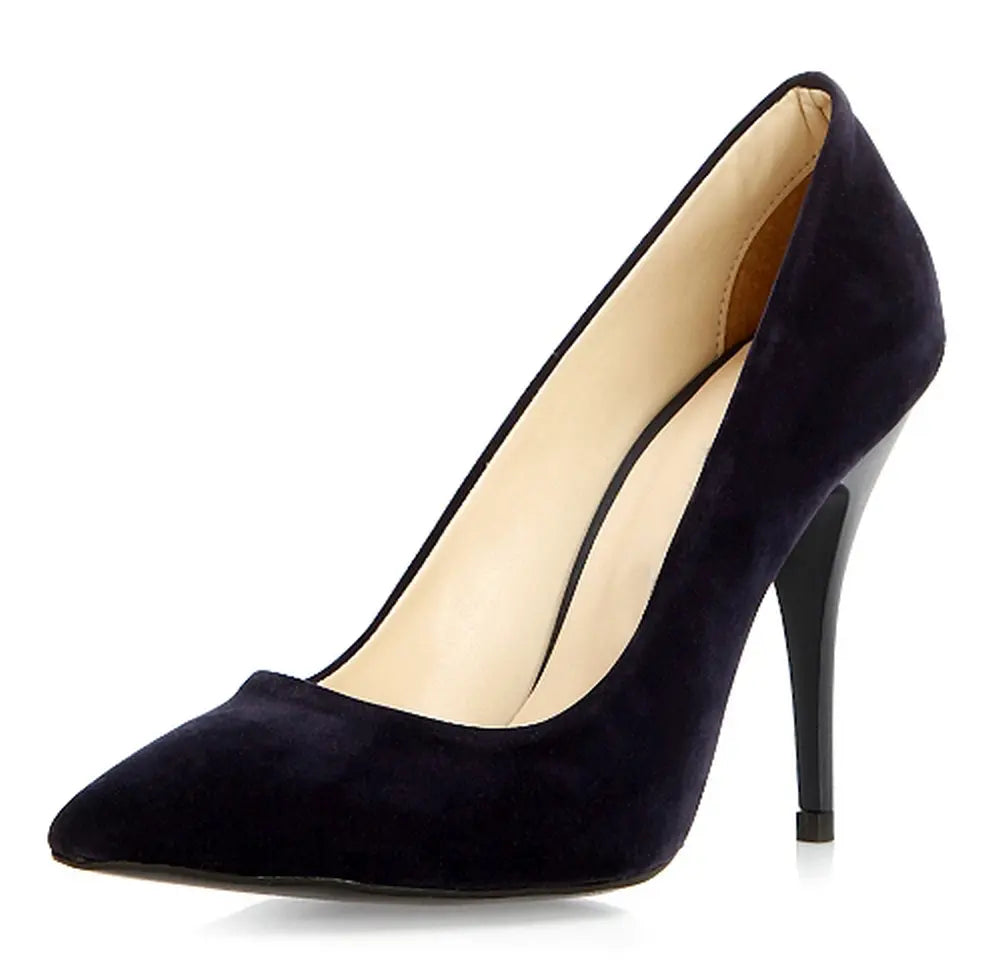 Lacivert Süet Stiletto Topuklu Ayakkabı MA-021