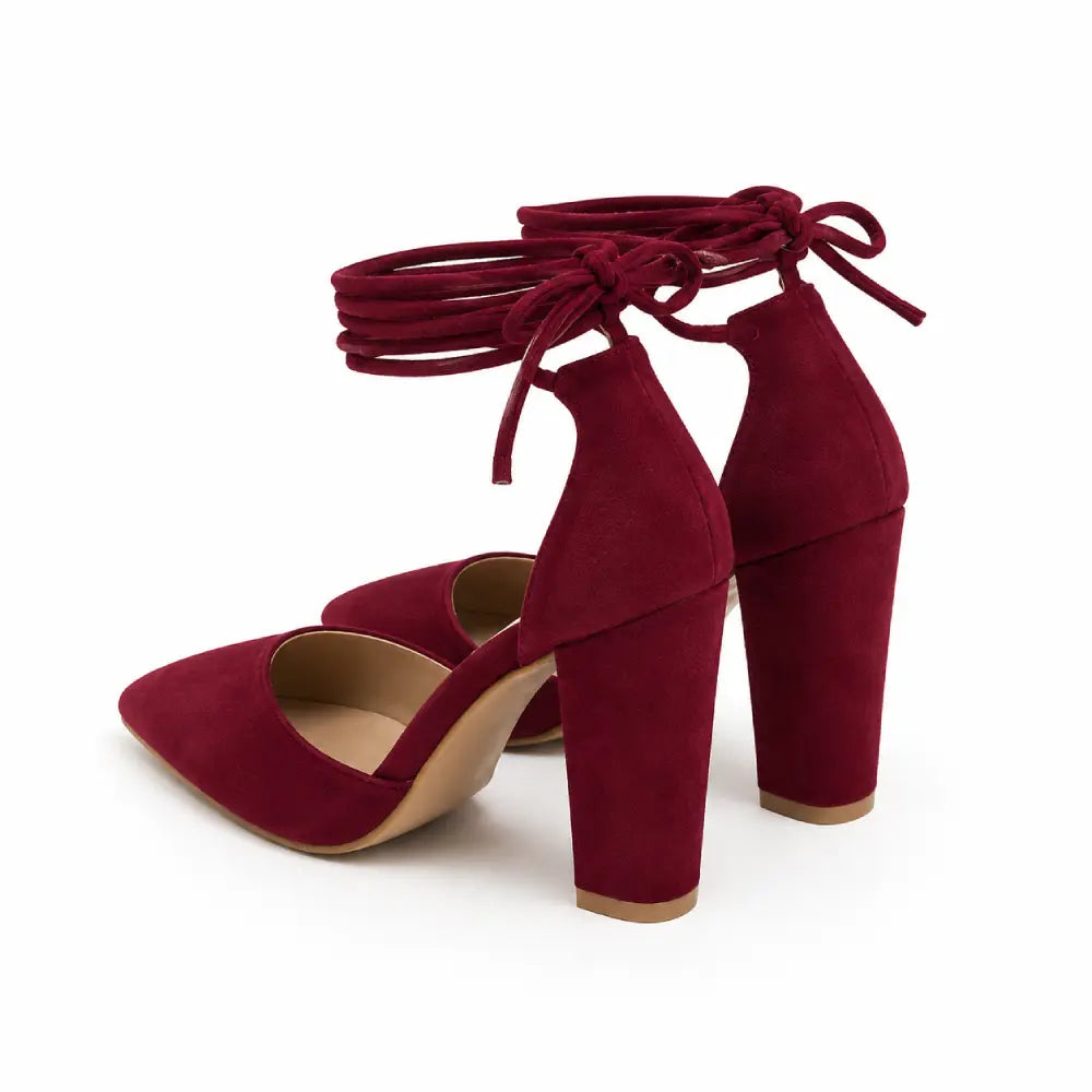 Bordo Bilekten Bağlamalı Sandalet RA-040