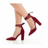 Bordo Bilekten Bağlamalı Sandalet RA-040
