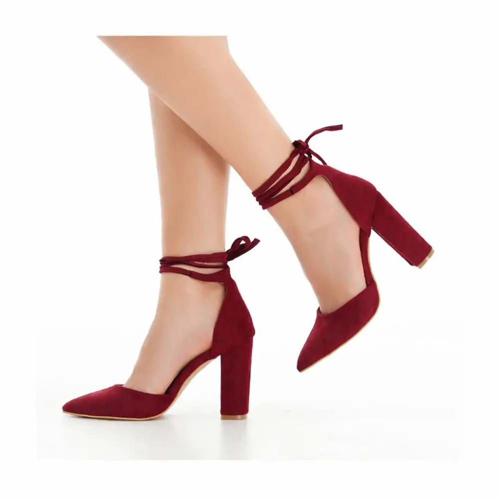 Bordo Bilekten Bağlamalı Sandalet RA-040