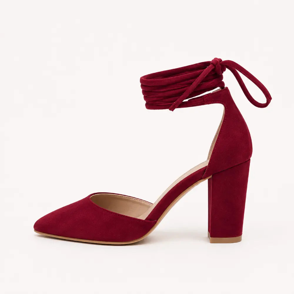 Bordo Bilekten Bağlamalı Sandalet RA-040