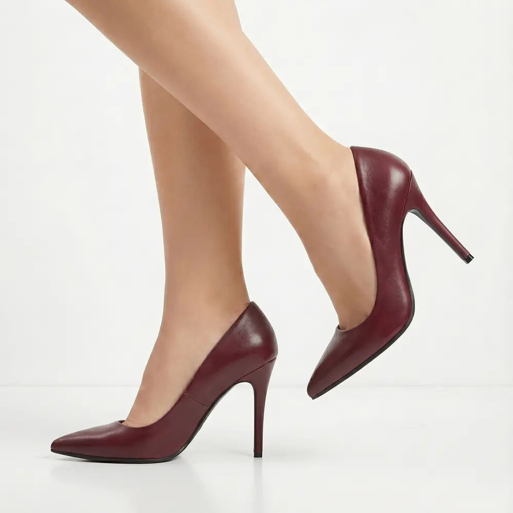 Bordo Topuklu Ayakkabı Stiletto MA-021