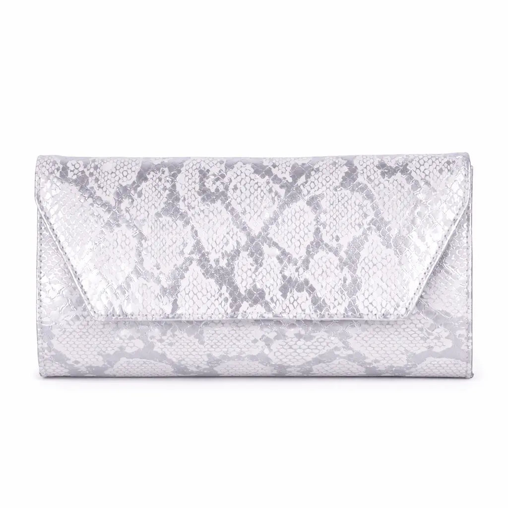 Silver Snake Print Stiletto Heel Shoes and Bags RC-021