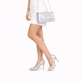 Silver Snake Print Stiletto Heel Shoes and Bags RC-021