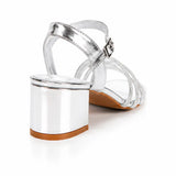 Silver Low Heel Dress Shoes MA-043