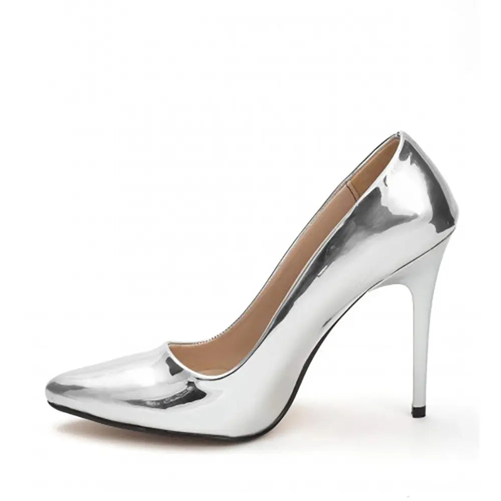 Gümüş Stiletto Topuklu Ayakkabı MA-021