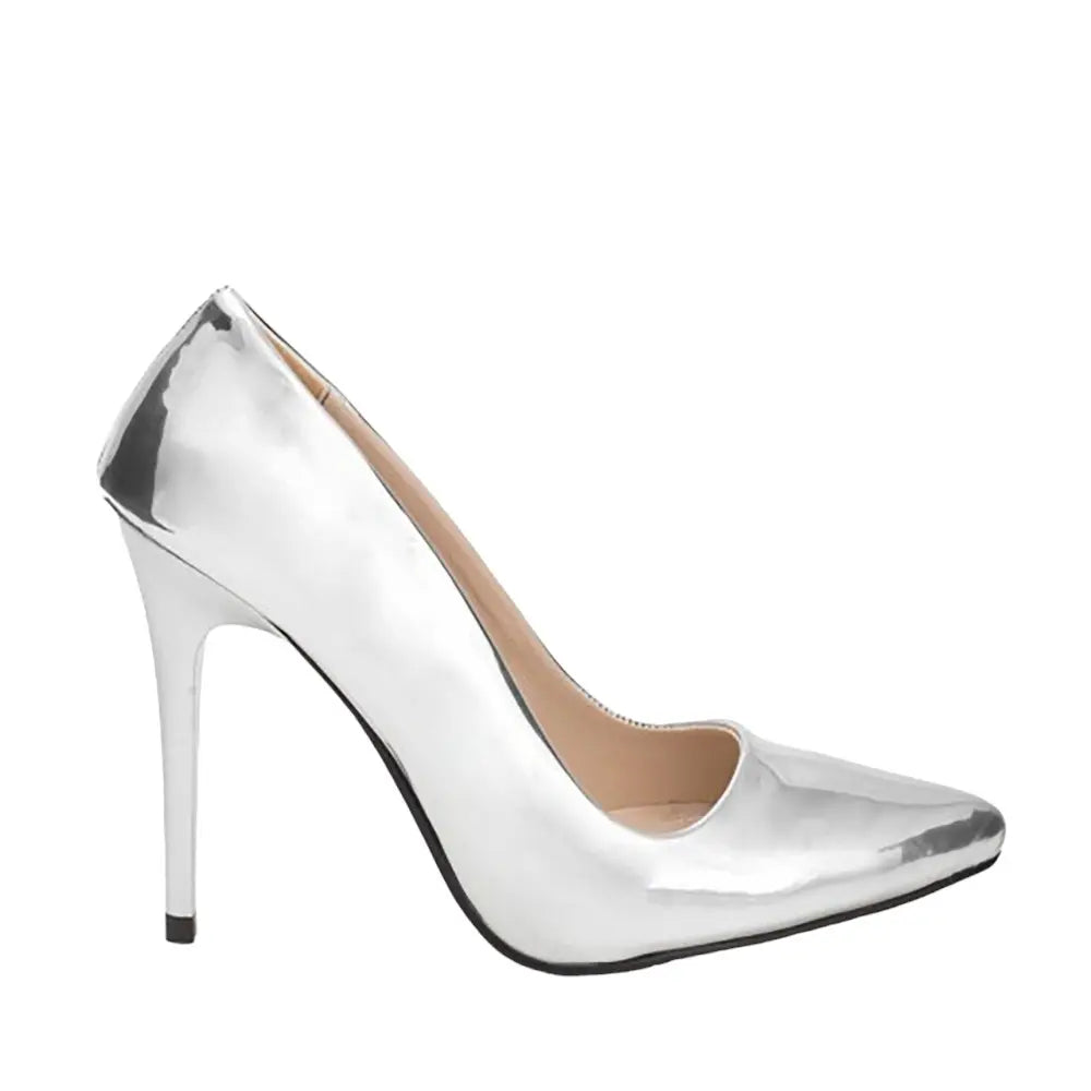 Gümüş Stiletto Topuklu Ayakkabı MA-021