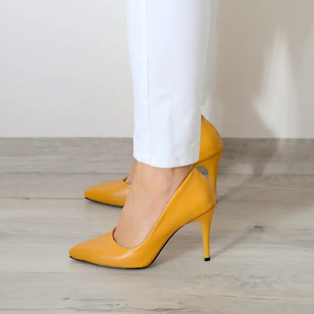 Hardal Topuklu Ayakkabı Stiletto MA-021
