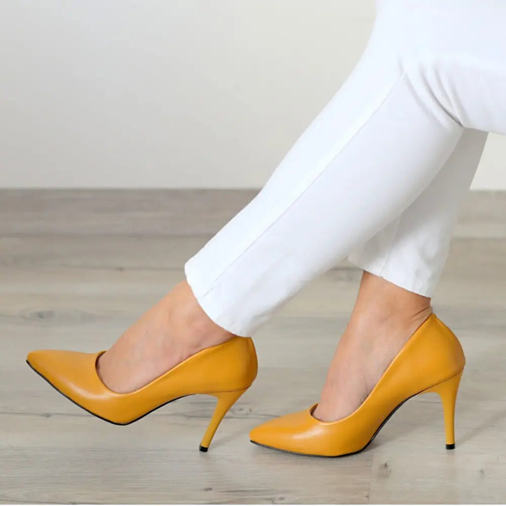 Hardal Topuklu Ayakkabı Stiletto MA-021