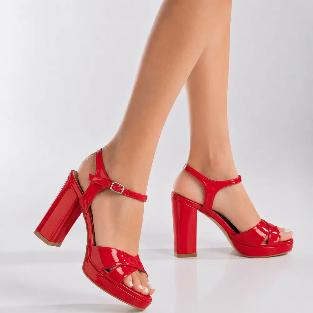 Kırmızı Platform Abiye Sandalet RA-063