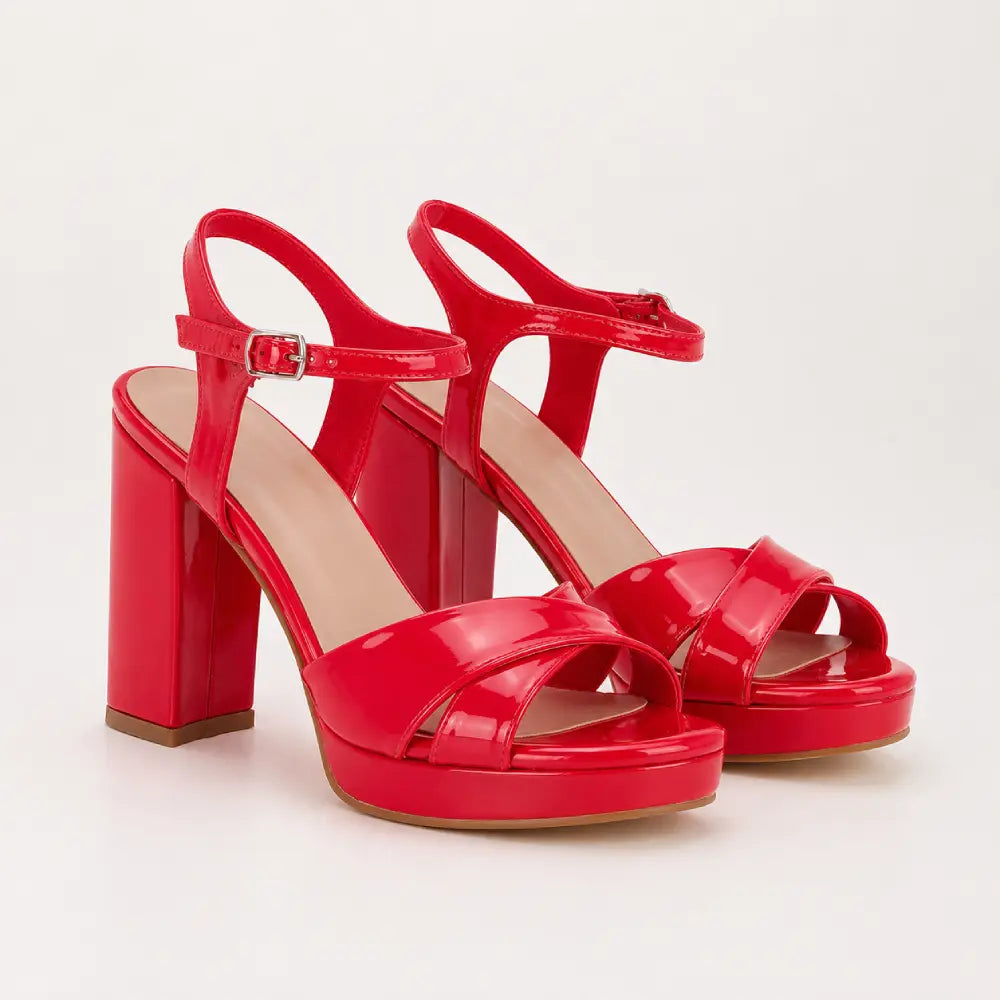 Kırmızı Platform Abiye Sandalet RA-063