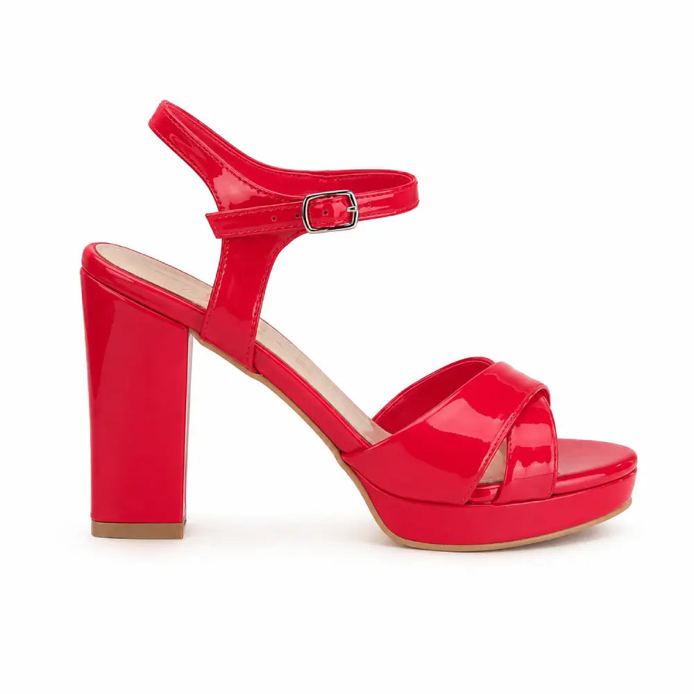 Kırmızı Platform Abiye Sandalet RA-063