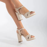 Krem Platform Abiye Sandalet RA-063