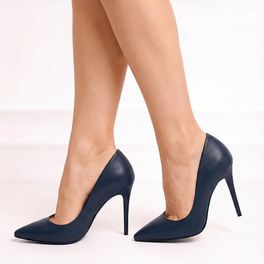 Lacivert Topuklu Ayakkabı Stiletto MA-021
