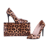 Leopard Snake Print Stiletto Heel Shoes and Bags RC-021