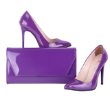 Mor Stiletto Ayakkabı Çanta Takım RC-021
