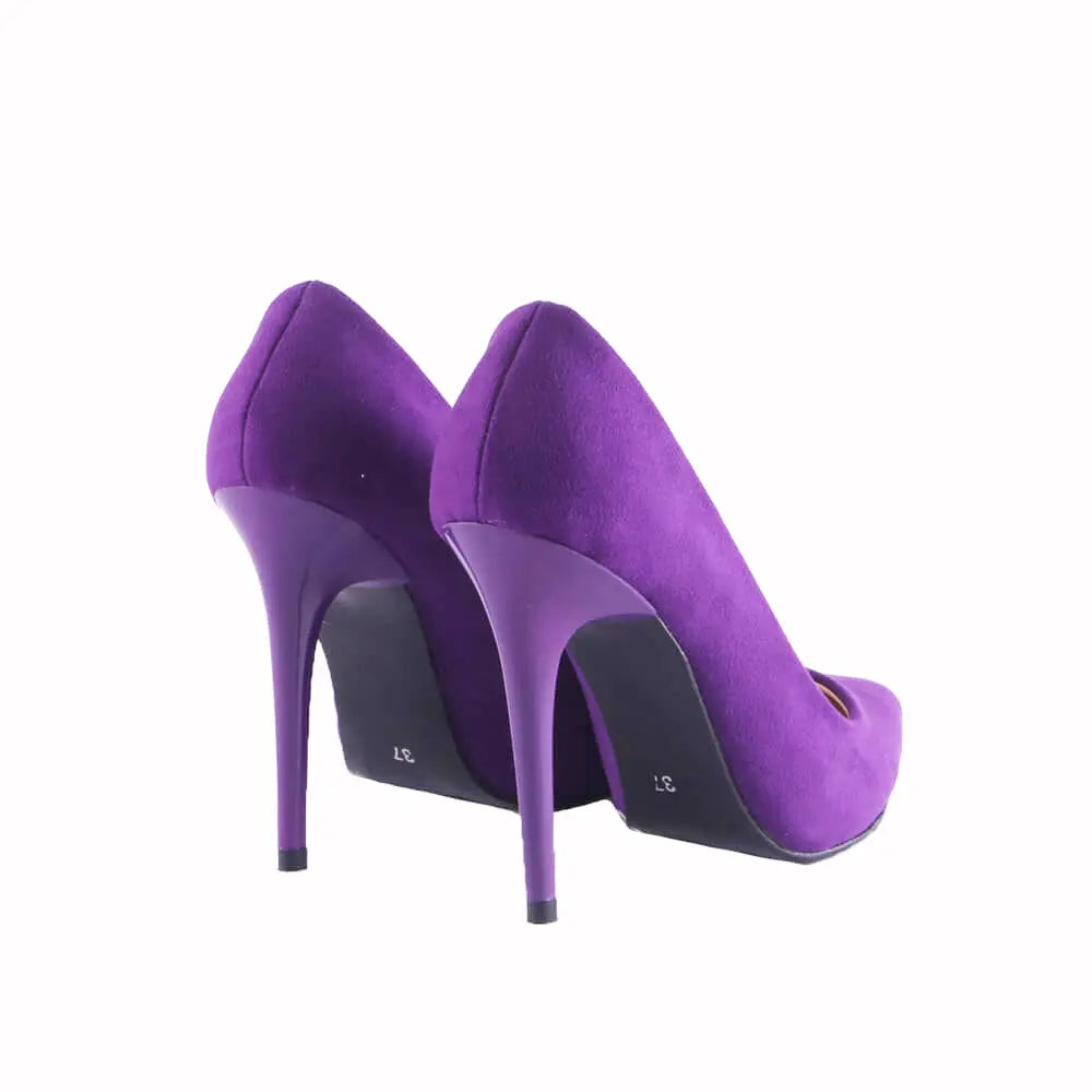 Mor Süet Stiletto Topuklu Ayakkabı MA-021