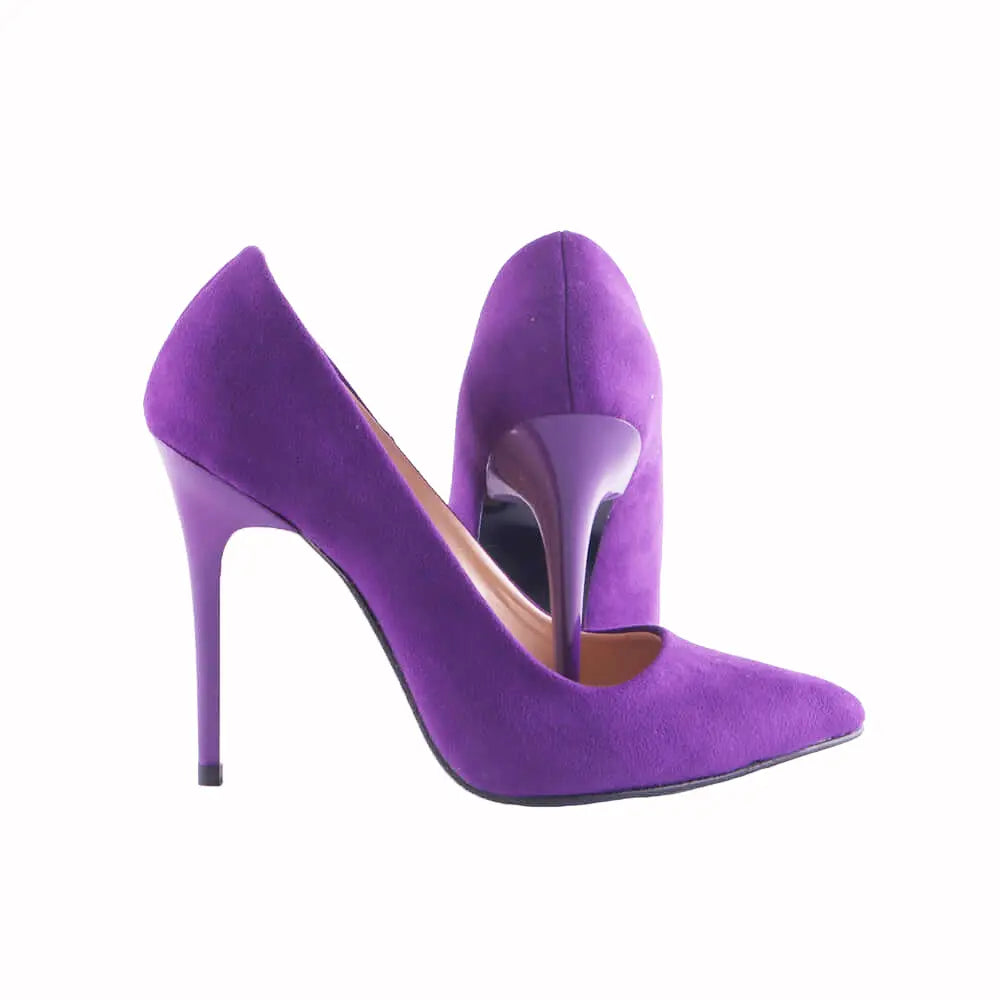Mor Süet Stiletto Topuklu Ayakkabı MA-021