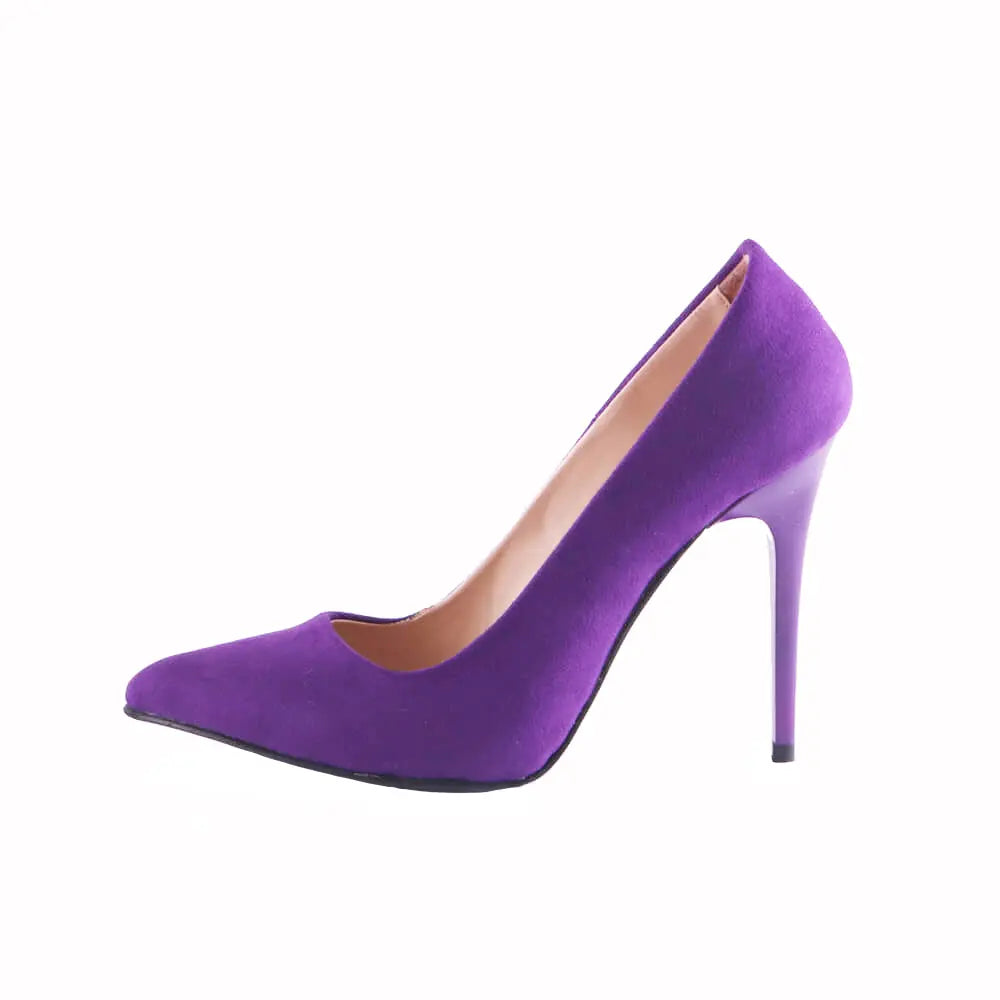Mor Süet Stiletto Topuklu Ayakkabı MA-021