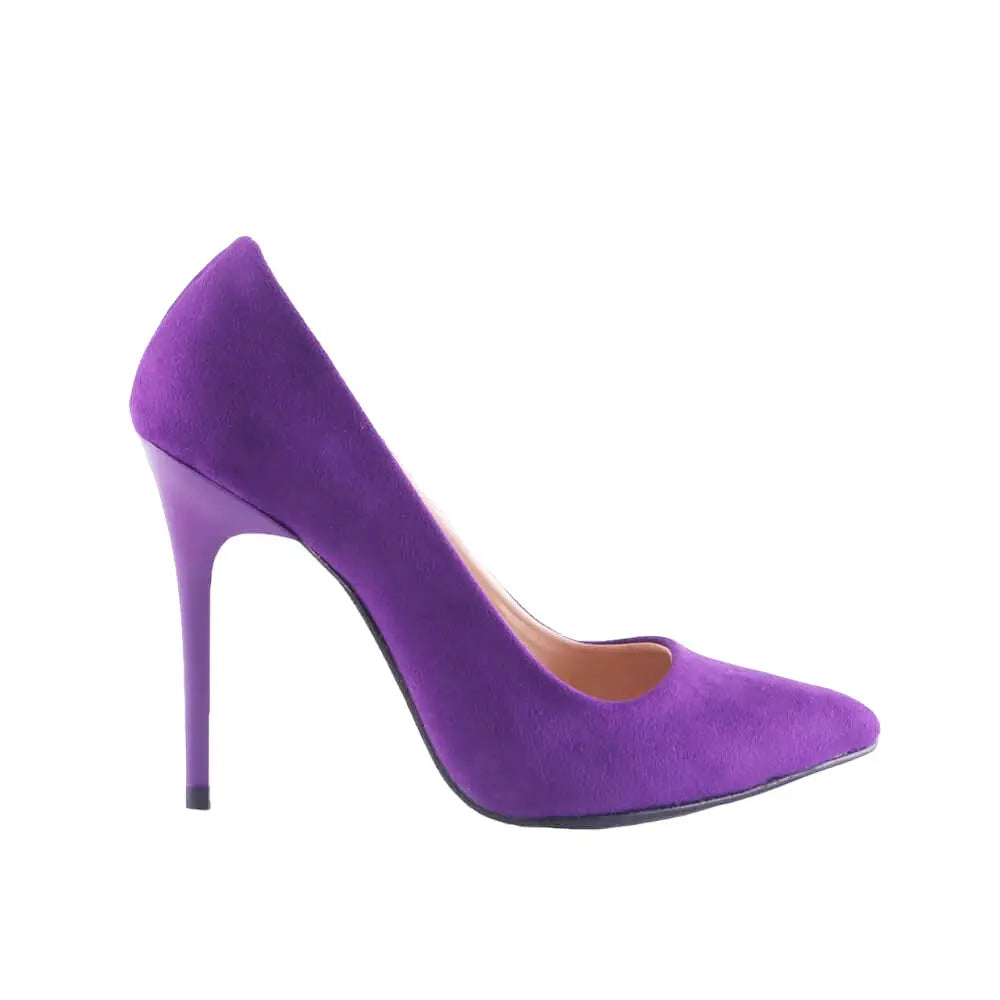 Mor Süet Stiletto Topuklu Ayakkabı MA-021