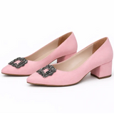 Pembe Alçak Topuklu Çanta Ayakkabı RC-1620