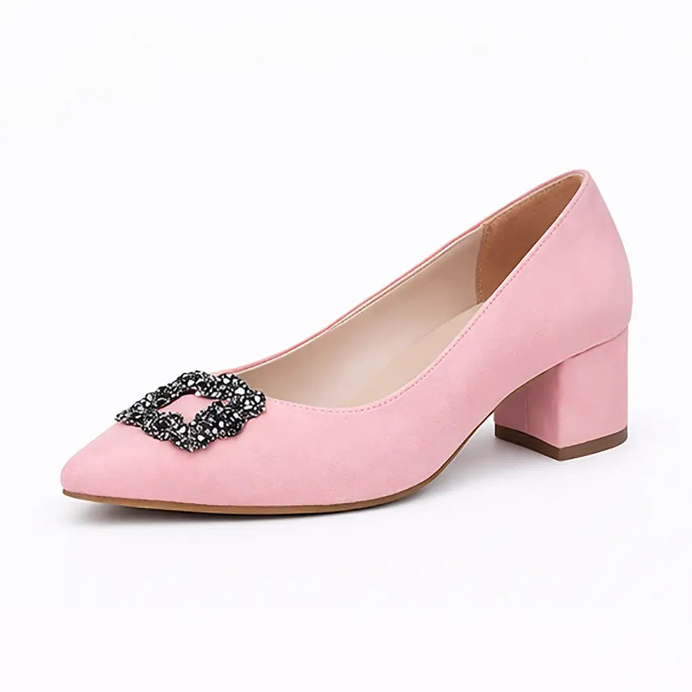 Pembe Alçak Topuklu Çanta Ayakkabı RC-1620