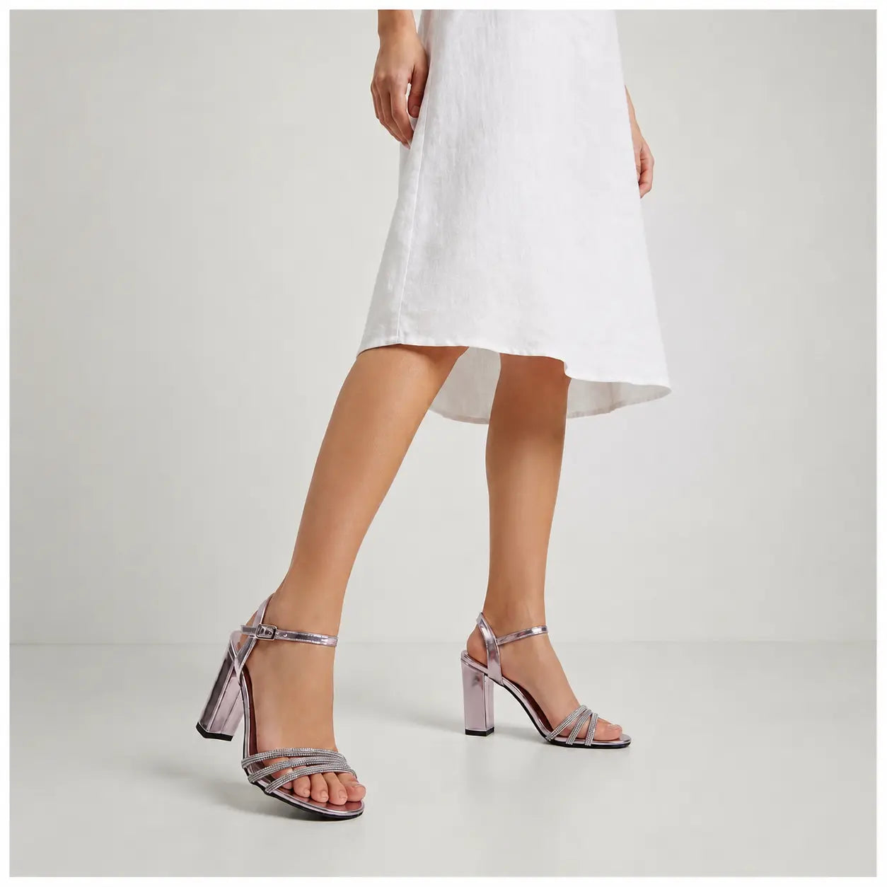 Gray High Heel Women Sandals MA-022