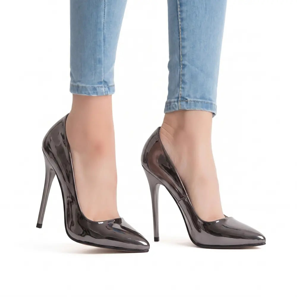 Platin Stiletto Topuklu Ayakkabı MA-021