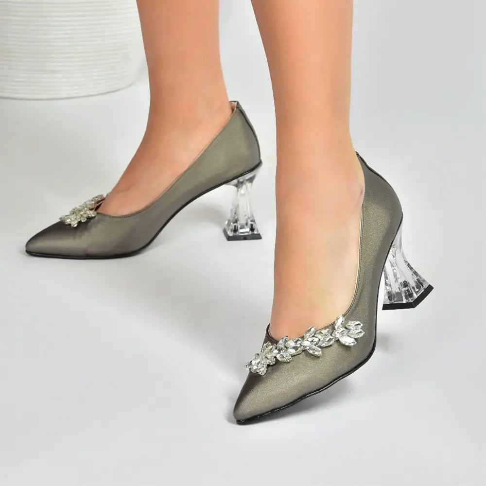 Platin Taşlı Abiye Ayakkabı RA-050
