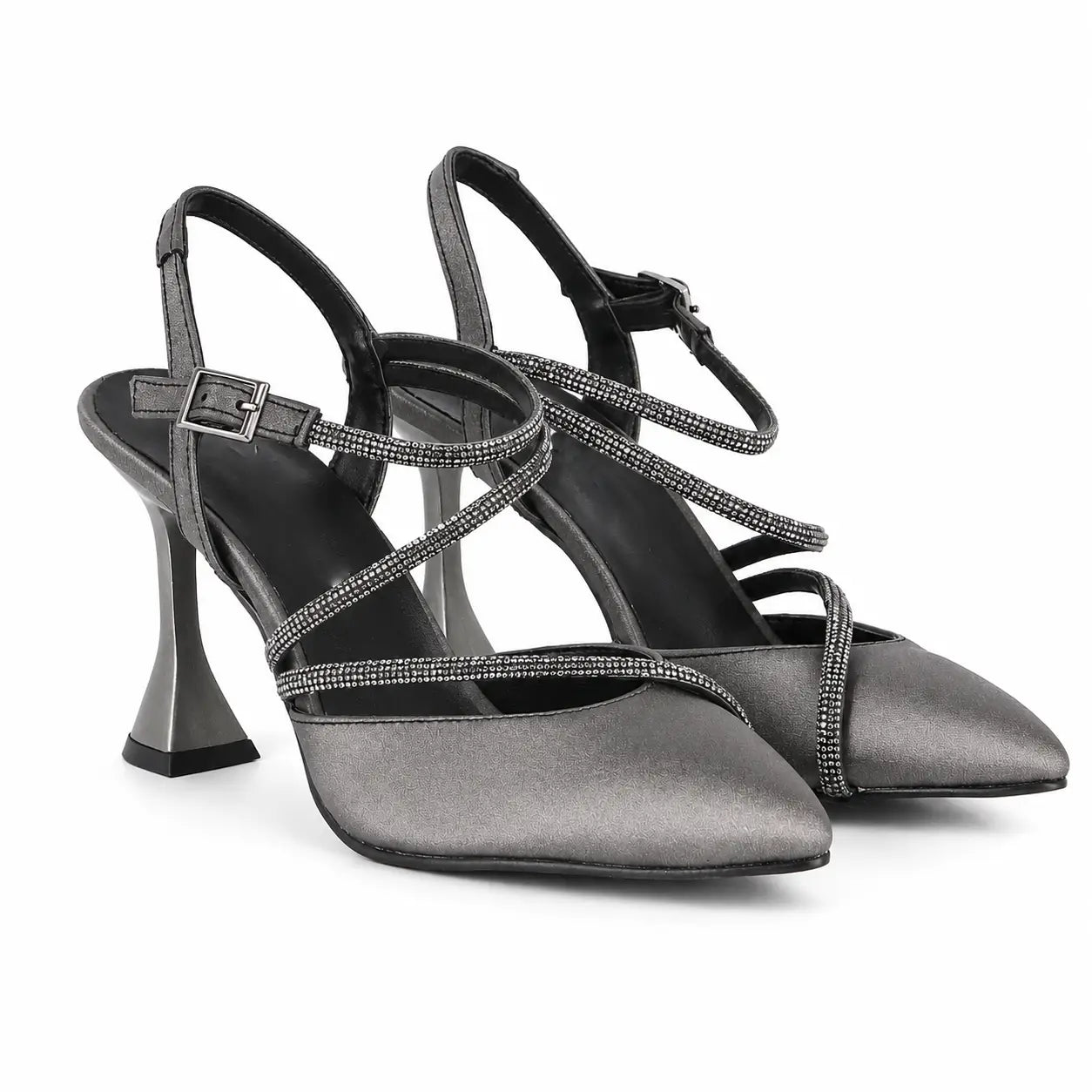 Gray Strappy Heels MT-05