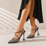 Gray Strappy Heels MT-05