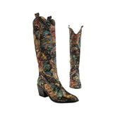 Multicolor Floral Cowboy Boots Heeled TU-027