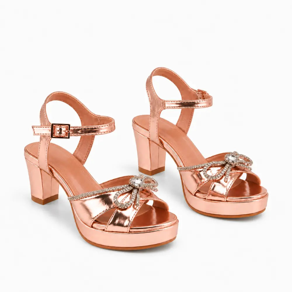 Rose Platform Taşlı Abiye Ayakkabı RA-065