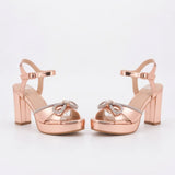 Rose Platform Taşlı Abiye Ayakkabı RA-065