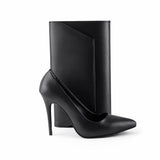 Siyah Cilt Stiletto Ayakkabı Çanta Takım RC-021