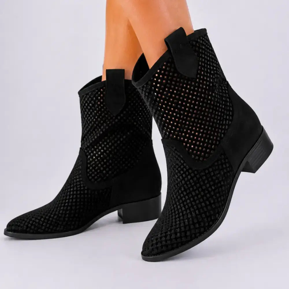 Black Summer Cowboy Boots RA-8010