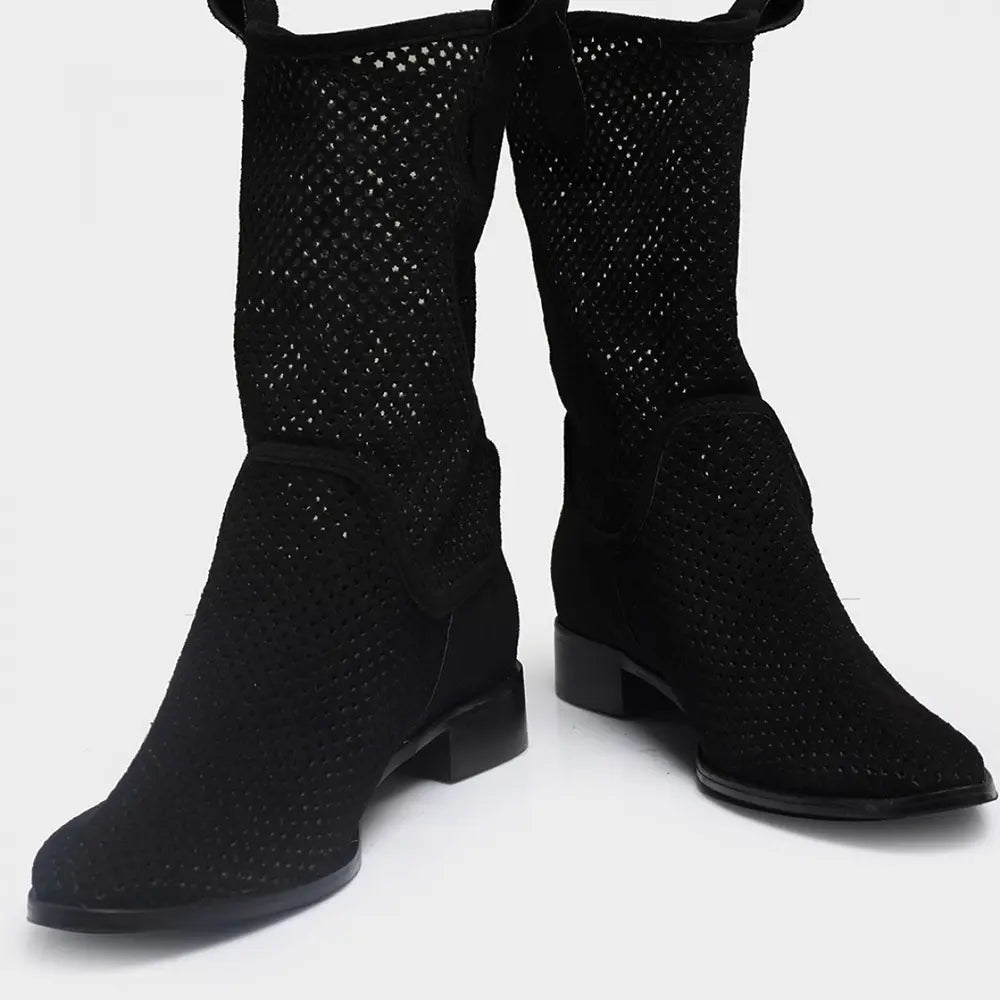 Black Summer Cowboy Boots RA-8010