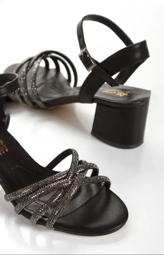 Black Low Heel Dress Shoes MA-043