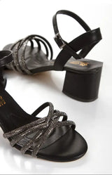 Black Low Heel Dress Shoes MA-043