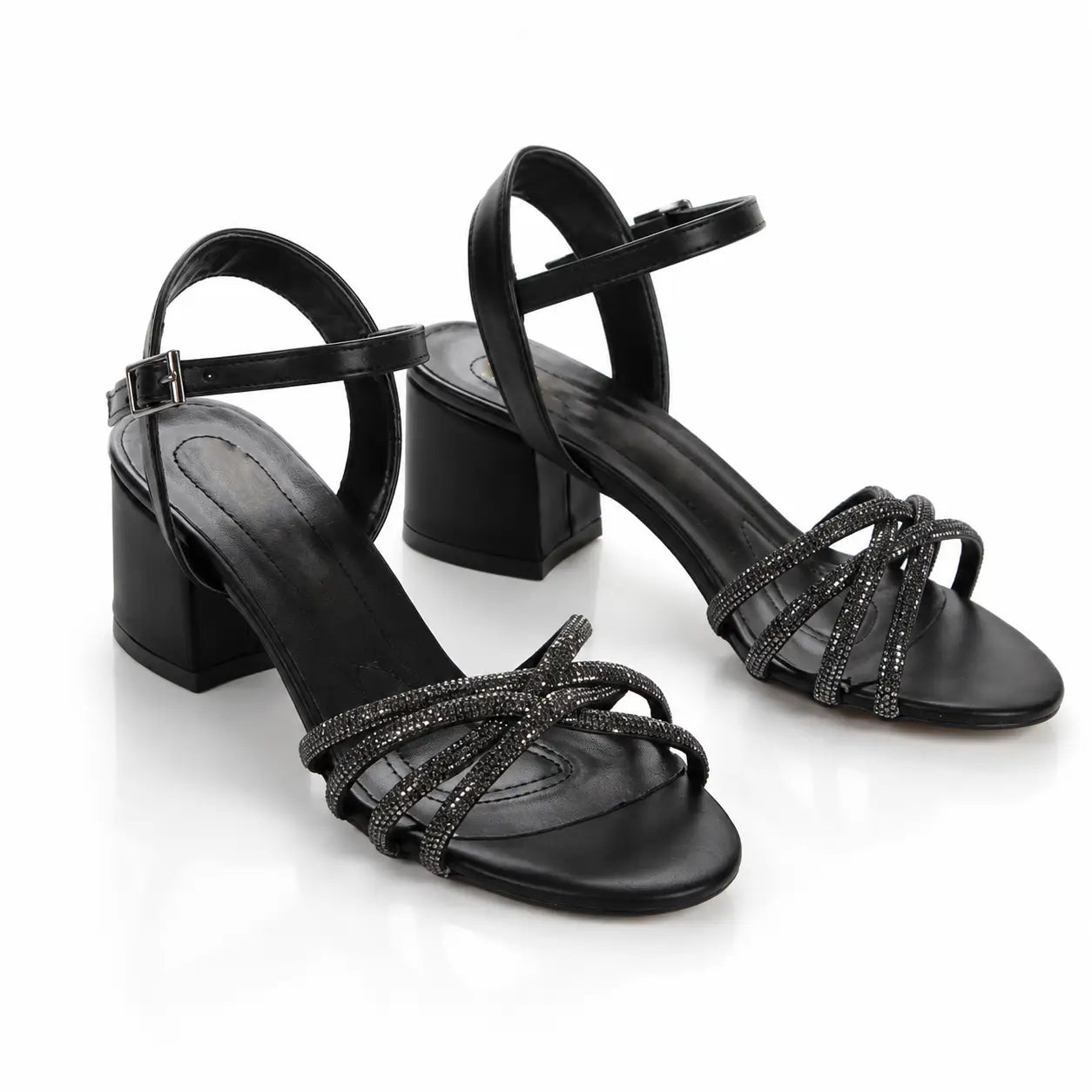 Black Low Heel Dress Shoes MA-043
