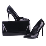 Siyah Stiletto Ayakkabı Çanta Takım RC-021