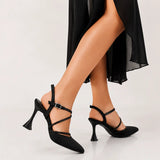 Black Strappy Heels MT-05